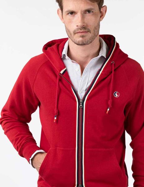 Uganda débiles Fácil de leer SUDADERA CANGURO ZIPPER ROJA