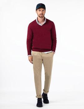 JERSEY PICO CODERAS ALGODÓN CASHMERE GRANATE