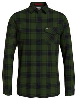 TJM FLANNEL PLAID SHIRT DARK OLIVE CHECK