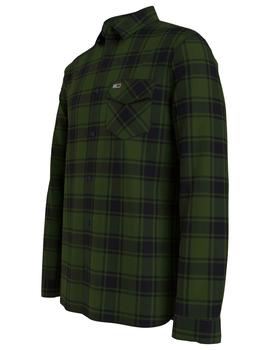 TJM FLANNEL PLAID SHIRT DARK OLIVE CHECK