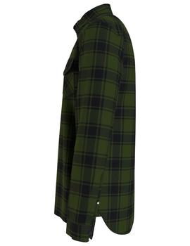 TJM FLANNEL PLAID SHIRT DARK OLIVE CHECK