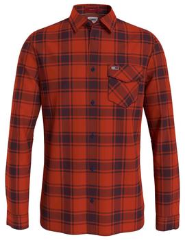 TJM FLANNEL PLAID SHIRT DEEP CRIMSON CHECK