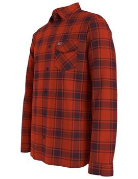 TJM FLANNEL PLAID SHIRT DEEP CRIMSON CHECK