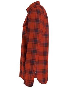 TJM FLANNEL PLAID SHIRT DEEP CRIMSON CHECK