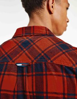 TJM FLANNEL PLAID SHIRT DEEP CRIMSON CHECK