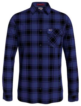 TJM FLANNEL PLAID SHIRT COURT BLUE CHECK