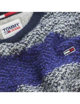 TJM PLUSH STRIPE SWEATER LIGHT GREY HEATHER / MULTI