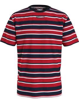 TJM CENTRE GRAPHIC STRIPE TEE DEEP CRIMSON / MULTI