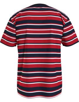 TJM CENTRE GRAPHIC STRIPE TEE DEEP CRIMSON / MULTI