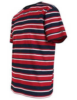 TJM CENTRE GRAPHIC STRIPE TEE DEEP CRIMSON / MULTI