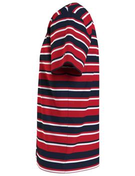 TJM CENTRE GRAPHIC STRIPE TEE DEEP CRIMSON / MULTI