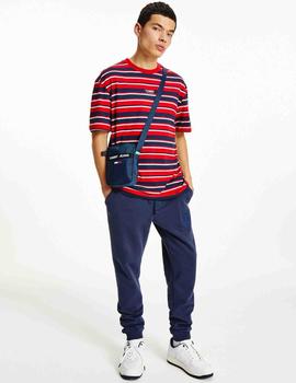 TJM CENTRE GRAPHIC STRIPE TEE DEEP CRIMSON / MULTI