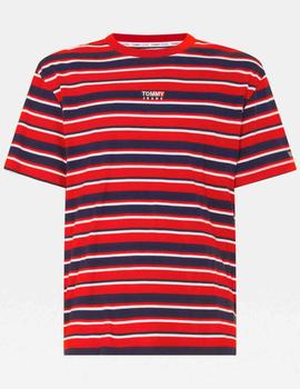 TJM CENTRE GRAPHIC STRIPE TEE DEEP CRIMSON / MULTI