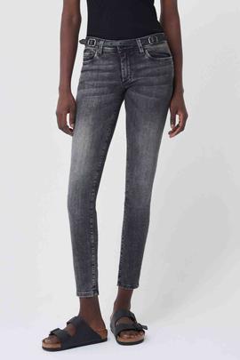 WONDER PUSH UP SKINNY FIT GRIS CON DETALLE DE ECOPIEL