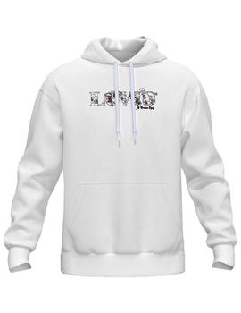 SUDADERA RELAXED FIT GRAPHIC POSTER LOGO BLANCA