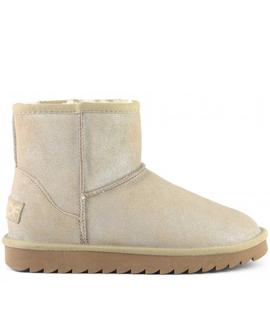 BOTAS DE INVIERNO EN ANTE BEIGE CON PURPURINA