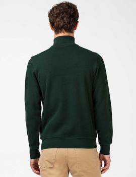 JERSEY LACOSTE CON CUELLO CREMALLERA VERDE BOTELLA