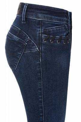 WONDER PUSH UP SKINNY FIT EN DENIM AZUL CON OJALES