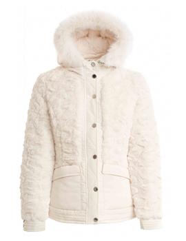 CHAQUETA REVERSIBLE ACOLCHADA BIMATERIA BLANCO ROTO