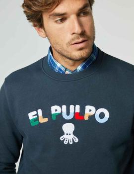 SUDADERA LETRAS TOWEL FIFTY AZUL MARINO