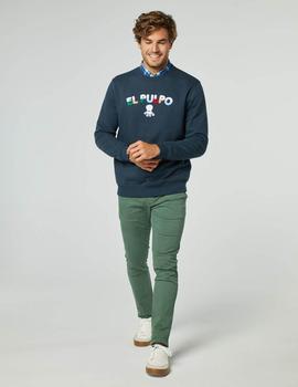 SUDADERA LETRAS TOWEL FIFTY AZUL MARINO