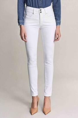 PANTALÓN VAQUERO SECRET SKINNY FIT HIGH RISE PUSH IN BLANCO