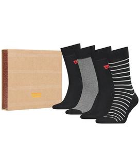 CALCETINES ALTOS LEVI'S® GIFTBOX REG CUT STRIPE BLACK COMBO