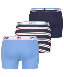 LEVIS MEN GIFTBOX LOGO BOXER 3 PACK BLUE COMBO