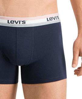 LEVIS MEN GIFTBOX LOGO BOXER 3 PACK NAVY / RED