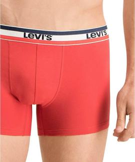 LEVIS MEN GIFTBOX LOGO BOXER 3 PACK NAVY / RED