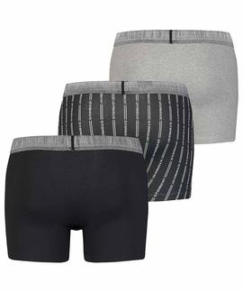 LEVIS MEN GIFTBOX STRIPES BOXER 3 PACK BLACK / GREY