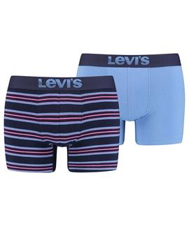 LEVIS MEN YD COLLEGIATE STRIPE BOXER BRIEF 2 PACK BLUE/ PINK