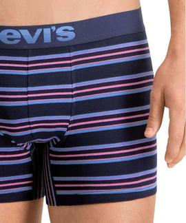 LEVIS MEN YD COLLEGIATE STRIPE BOXER BRIEF 2 PACK BLUE/ PINK