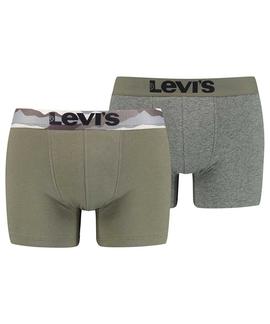 LEVIS MEN PRINTED WAISTBAN BOXER BRIEF 2 PACK KAKHI