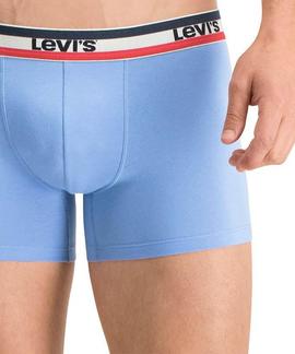 LEVIS MEN SPORTSWEAR LOGO BOXER BRIEF 2 PACK BLUE COMBO