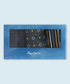 AUSTIN 3 PACK MENS GIFT SOCKS NAVY / CHARCOAL