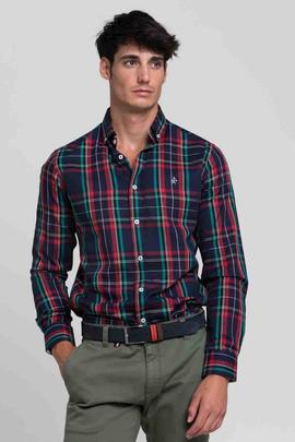 CAMISA H TARTAN AZUL MARINO