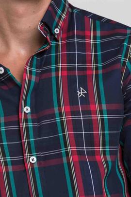 CAMISA H TARTAN AZUL MARINO