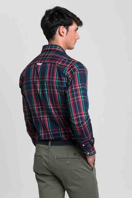 CAMISA H TARTAN AZUL MARINO