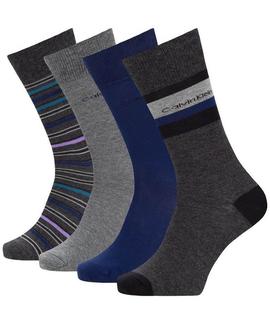 CK MENS 4 PACK MULTI PATTERN DARK GREY MELANGE