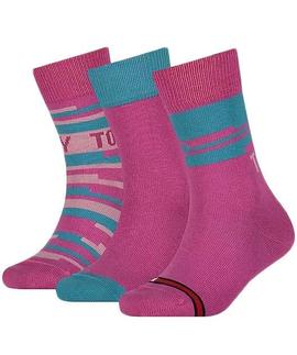 TH KIDS SOCK 3 PACK GIFTBOX PINK