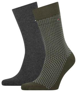 TH MEN SOCK 2 PACK SEASONAL GRAPHIC OLIVE