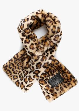 CUELLO DE PELO SINTÉTICO CON ESTAMPADO DE LEOPARDO