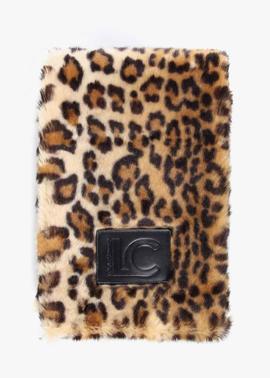 CUELLO DE PELO SINTÉTICO CON ESTAMPADO DE LEOPARDO