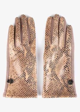 GUANTES EN ANIMAL PRINT CAMEL