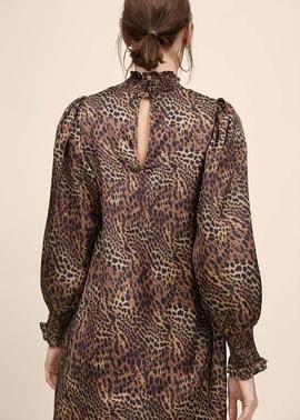 VESTIDO ANIMAL PRINT CON CUELLO PERKINS