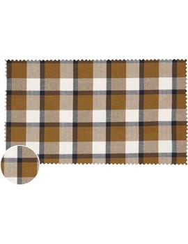 SLIM BRUSHED HEATHER CHECK SHIRT HIGHLAND KHAKI