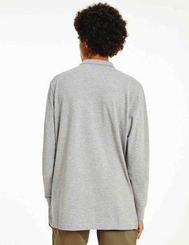 CORP CHEST STRIPE LS REGULAR FIT POLO LIGHT GREY HEATHER