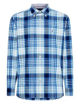 MIDSCALE FLANNEL CHECK SHIRT GREEK ISLE BLUE / MULTI