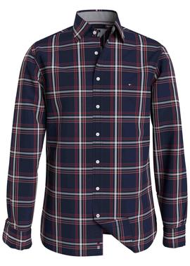 FLEX DOBBY CHECK SHIRT CARBON NAVY / REGATTA RED / MULTI